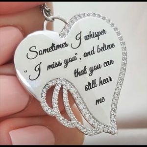 Beautiful Silver “I Miss You” Memorial Necklace